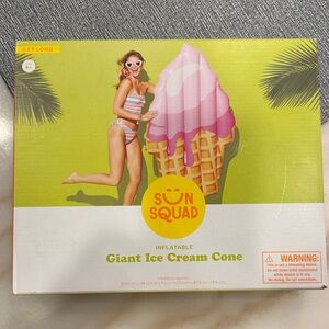 Sun Squad Inflatable Giant Ice Cream Cone - Pink and Yellow